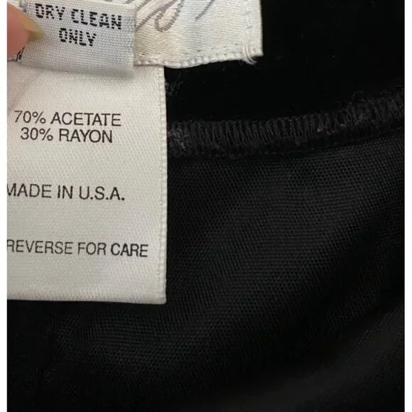 Vintage Lord & Taylor Black Velvet High-Waisted Pants USA Size 6 - Picture 4 of 8